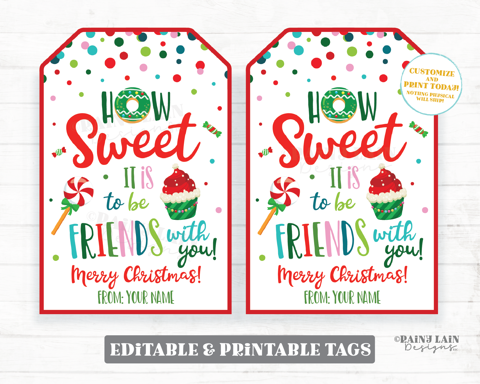 How sweet it is to be friends with you tag Christmas Friend Gift Tags  Homemade Holiday Gift Tags Co-Worker Sweets Thank you tag Printable